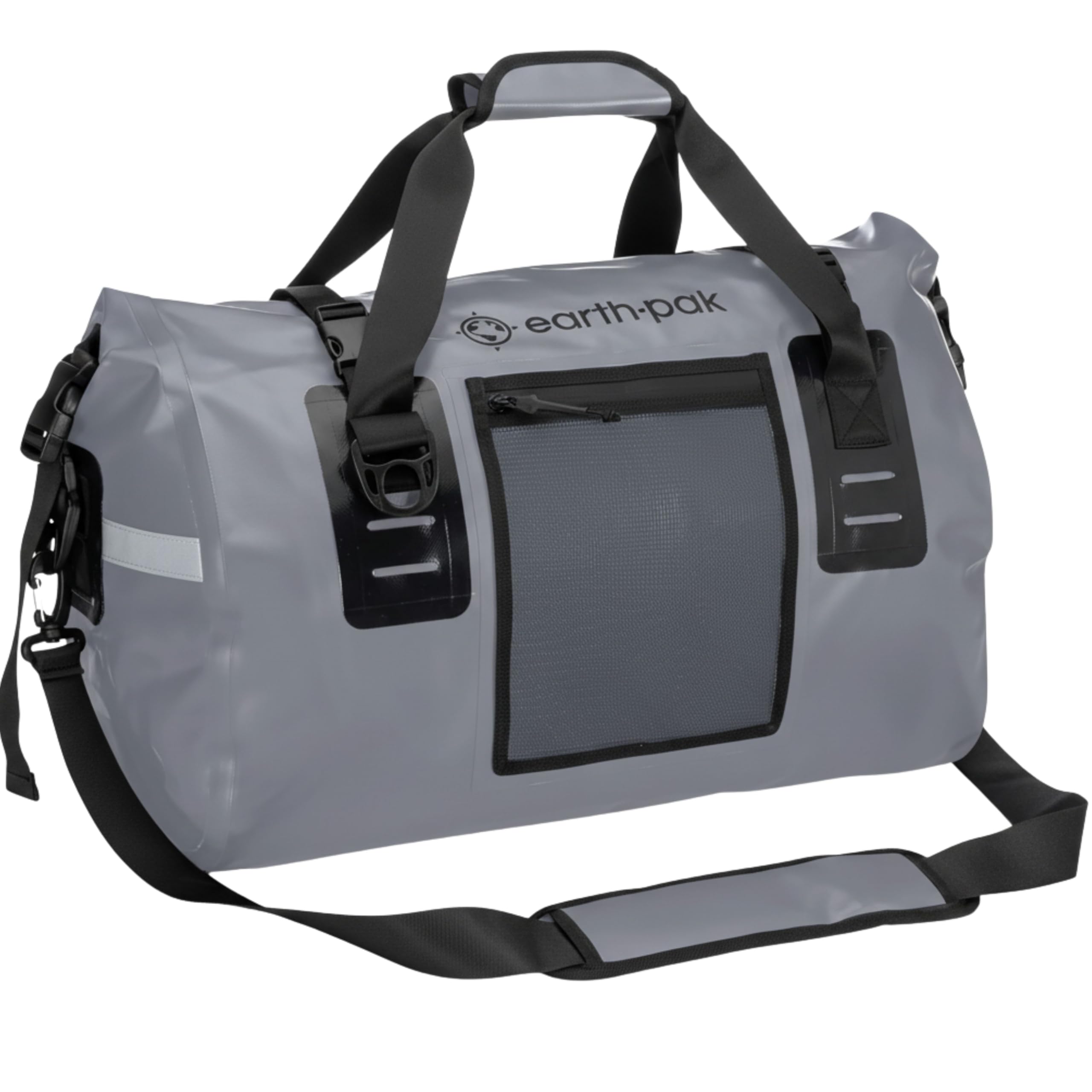 Earth Pak Waterproof Duffel Bag - Perfect for Any Kind of Travel, Lightweight, Large Storage Space, Durable Straps and Handles, Heavy Duty Material to Keep Your Gear Safe, Grey, 70L