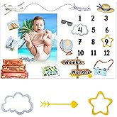 CSFOTO Holiday Theme Baby Monthly Milestone Blanket Airplane Scenic Photo Decor Photography Background Newborn Growth Record Prop, 60"x40" with Frames