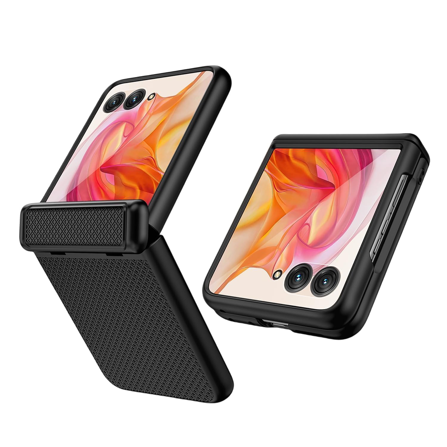 Photo 1 of YuetWay for Motorola Razr+ (Plus) 2024/2025 case with Hinge Protection,Built-in External Screen Protector,Slim Shock Absorbing Case (Black, Razr+ Plus 2024/2025)