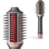Blow Dryer Brush Hair Straightener: High Speed Hot Air Styler 110,000 RPM for Fast Drying Straightening Volumizing, One Step Volumizer with PTC Smoothing Comb Negative Ion for Silky Frizz-Free