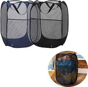 ZYZ Cesto de lavandería emergente de Malla de 2 Paquetes con Asas