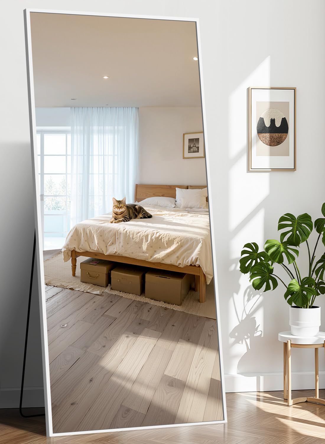 Photo 1 of InfiniGlass 71"x30" Floor Mirror Full Length - Standing Mirror with Aluminum Alloy Frame, Large Body Mirror for Bedroom, Living Room, Wall Mounted or Leaning