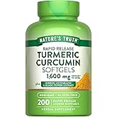 Nature's Truth Turmeric Curcumin Complex Supplement | with Black Pepper Extract, Ginger & Astragalus | 200 Rapid Release Softgels | Non-GMO and Gluten Free