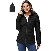 ROYAL MATRIX Women's Packable Puffer Jacket, Lightweight Puffer Jacket Winter Warm Quilted Puffer Jacket with Detachable Hood