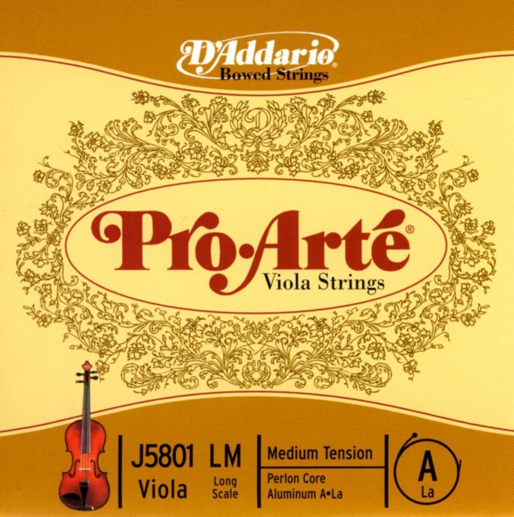 D'Addario Pro-Arte Long Scale Medium Tension Single A String for Viola