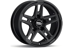 RockTrix RT108 17 inch Wheel Compatible with Jeep Wrangler JK JL 17x9 5x5 Wheels (-12mm Offset, 4.5in Backspace) 5x5 PCD, 71.5mm Bore, Black Wheels, Also fits Gladiator JT Rims