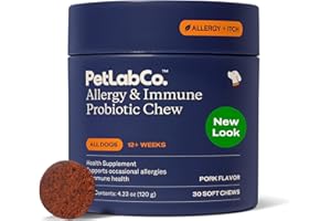 PetLab Co. Allergy & Immune Probiotics for Dogs, Support Seasonal Allergies, Gut & Digestive Health - Pork Flavor - 30 Soft Chews - Packaging May Vary