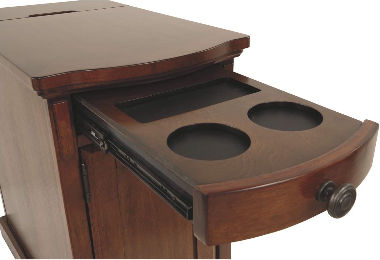 Signature Design by Ashley Laflorn Chairside End Table with USB Ports & Outlets - Medium Brown: Kitchen & Dining