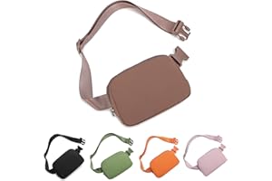 HVJCEZ Fanny Packs for Women Men, Fashionable Waist Bags Waterproof Small Crossbody Belt Bag Bum Bag with Adjustable Strap for Running, Hiking, Walking and Travel Brown