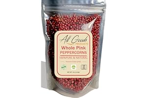 ALL GOODS PRODUCTS All Goods 4oz Pink Peppercorns, Brazilian Pepper Tree, Grinder Refill - Whole Pink Pepper Bulk, Fresh Peppers. Pimienta Roja.