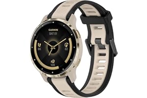 WIZVV Stripe Silicone 18mm Band Compatible with Garmin venu 3S / Venu 2S / Vivoactive 4S/ Vivoactive 3S, Soft Rubber Breathable Sport Strap Quick Release Wristband Loop for Men Women