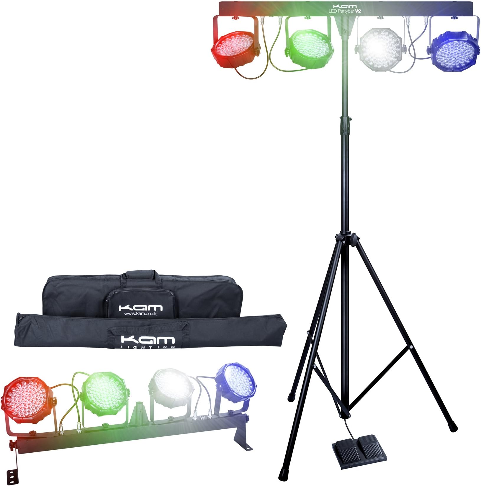 KamKam LED Partybar V2 Black - Disco Accessory (Black, LED, 81 Lights, Alternating Current, 100-240, 50/60).