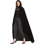 Diffly 59" Velvet Hooded Cape Unisex Halloween Cloak for Devil Witch Wizard Halloween Christmas Cosplay