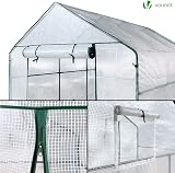 VOUNOT Walk In Greenhouse 143x215x195cm with Shelves White view 5