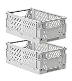 HUUSMOT 2-Pack Small Pastel Plastic Storage