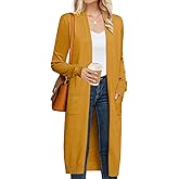 GRACE KARIN Women's 2026 Trendy Long Cardigans Sweater Lightweight Open Front Long Sleeve Maxi Duster Coats with Pockets
