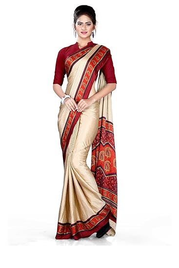 Uniform Sarees Womens Premium Jaquard Crepe Silk Sarees