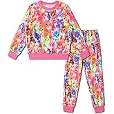 QPANCY Girls Pjs Set Two Piece Fleece Pajamas kids Fall Winter Long Sleeve pajamas Loungewear