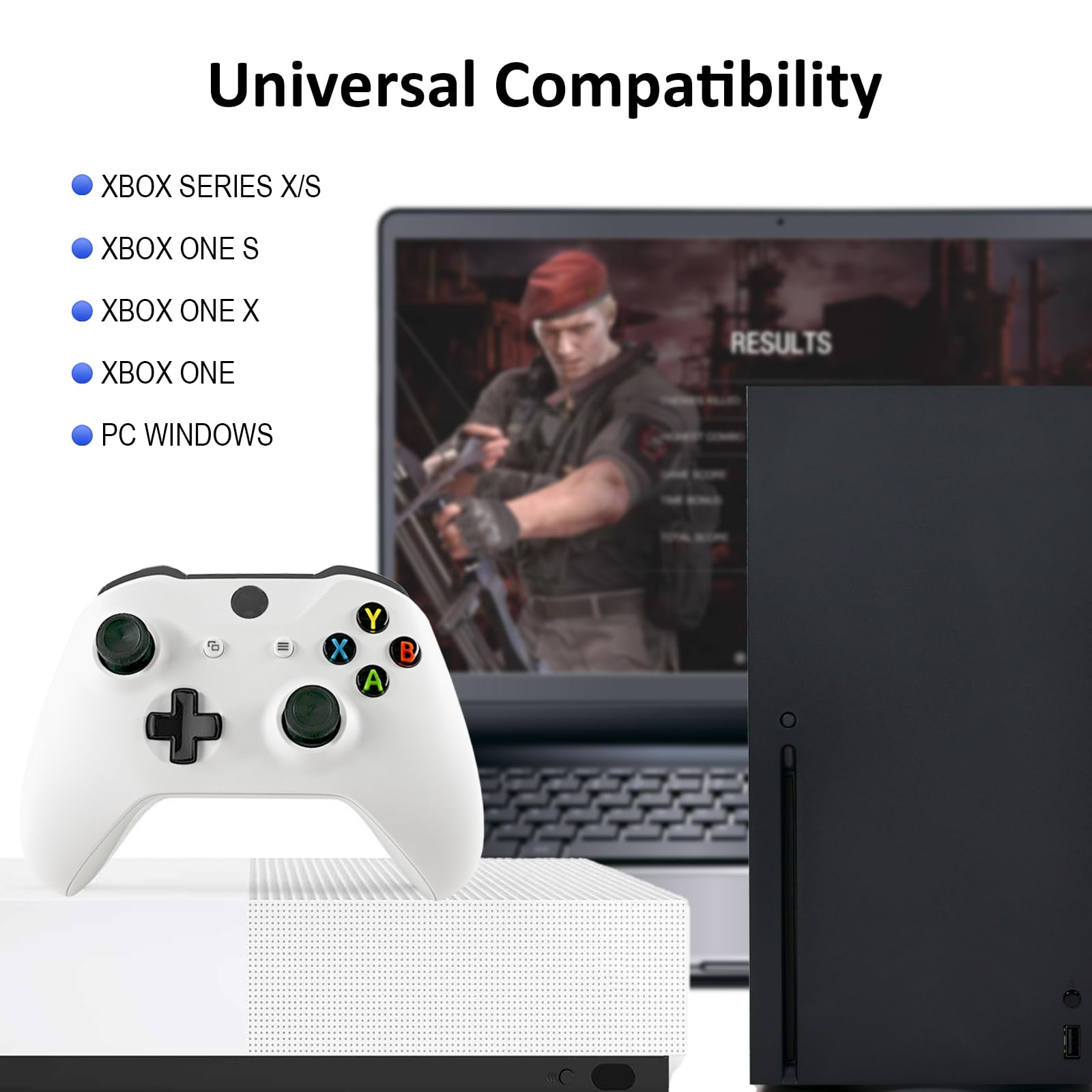 KanKanGou Model 1708 One S Controller for Xbox One X|S Controller,Gamepads Compatible With Xbox One,Xbox One X|S,Gaming Controller Compatible for Xbox Series S/X,Works with Xbox One-White