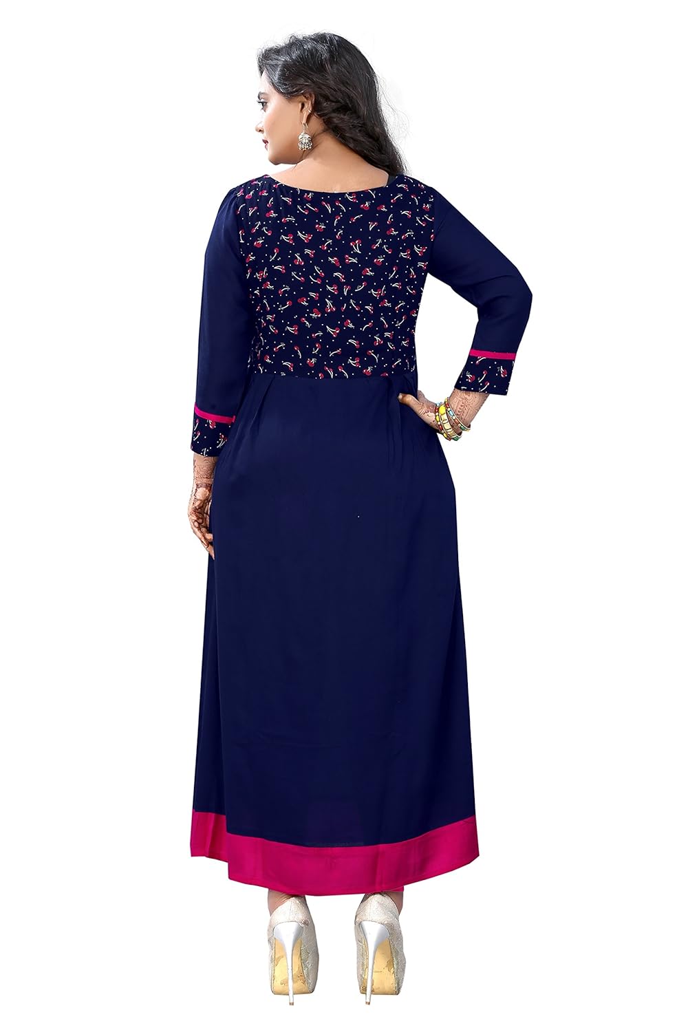 crawler creation women's rayon a-line kurti (multicolour)