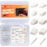 JRready Mini-Fit Jr Pin Connector Kit 2Pin 4Pin 6Pin 8Pin Wire Automotive Electrical Male Female Connector 18-24AWG Terminals Pin and Sockets Molex 4.2mm Pitch 238Pcs ST6519