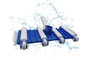 WESSEL-WERK Deluxe 15-Inch Pool Vacuum Head with Wheels for Above Ground & Inground Pools - Rectangular, Weighted Body with Durable Side Brushes - Essential Pool Accessories