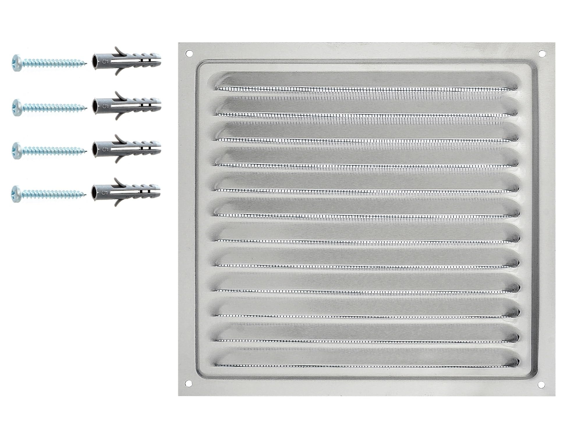 Photo 1 of Aluminum Air Vent with Protective Net | HVAC Ventilation Grille for Indoor/Outdoor Use | Anodized Metal Vent Cover for Walls, Ceilings, and Ducts – Durable and Rust-Resistant (8 x 8 inches)