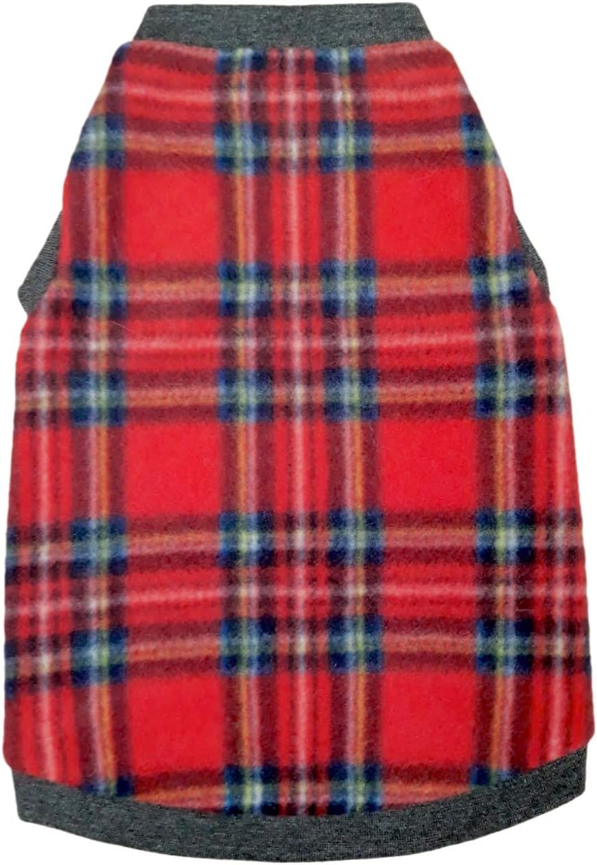 Kotomoda cat's sweater Plaid Red Grey Naked Cat Hairless Sphynx Cat Clothes (XS) - Image 5
