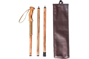 FOREST PILOT 3-pc Detachable Hardwood Walking Stick Pine Handle with Compass (Nature Color, 55 Inches, 1 Piece)