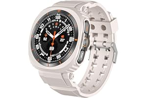 Juaupepo Rugged Case Band Compatible with Samsung Galaxy Watch Ultra 47mm, Men Women Durable TPU Sport Strap Protective Cases/Cover Protector Drop-Proof Shockproof for Galaxy Watch 7 Ultra