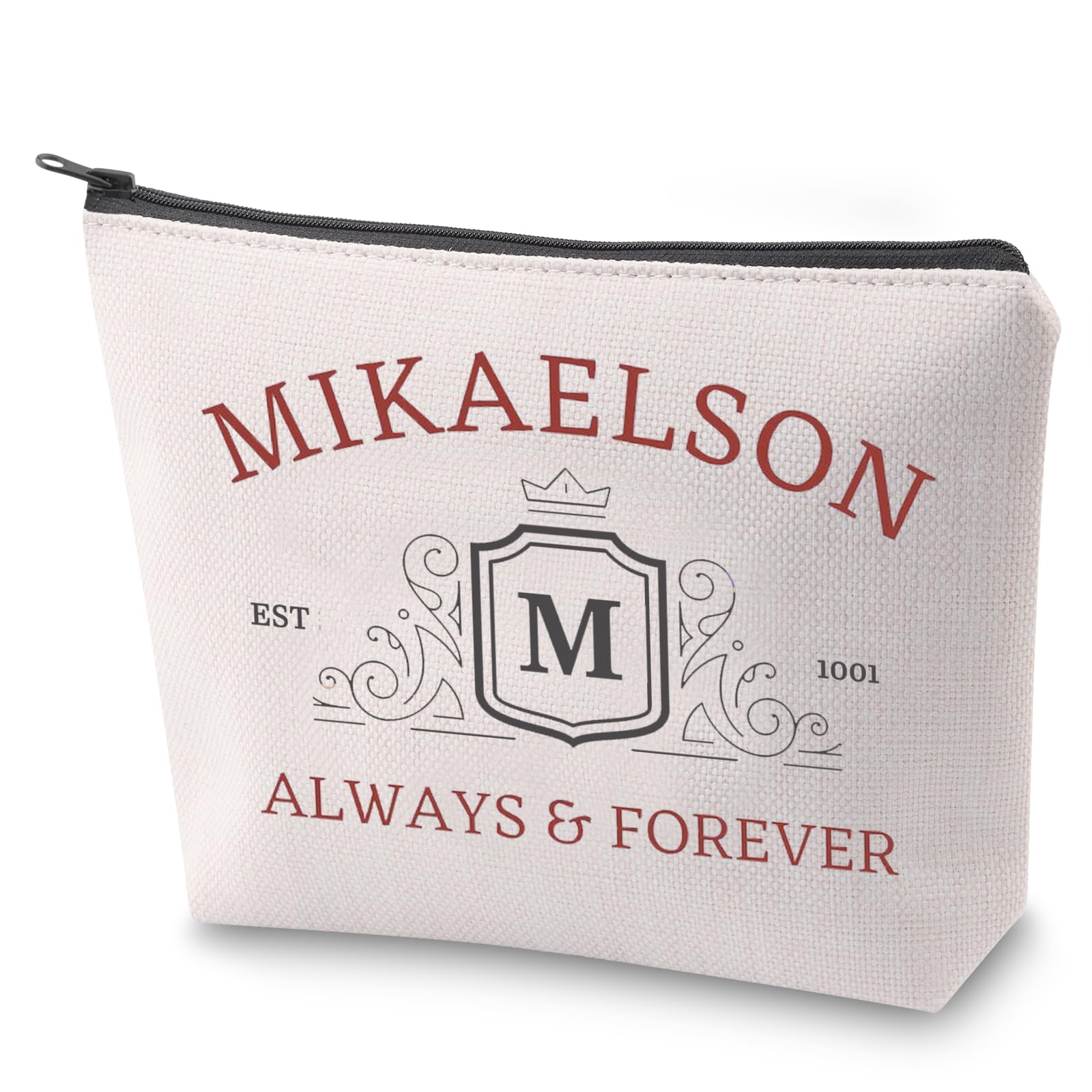 BAUNA Vampires Cosmetic Bag Mikaelson Always and Forever Makeup Bag with Zipper TVD Fans Gift Mystic Falls Survival Kit (Mikaelson)