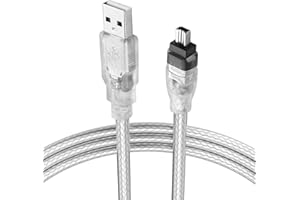 YAODHAOD Firewire to USB Cable Compatible with Sony DCR-TRV75E DV Camera - IEEE 1394 4Pin to USB-A Male iLink Adapter Convert
