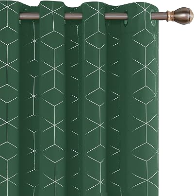 Deconovo Christmas Decorations Blackout Curtains Eyelet Foil Diamond 2 Panels
