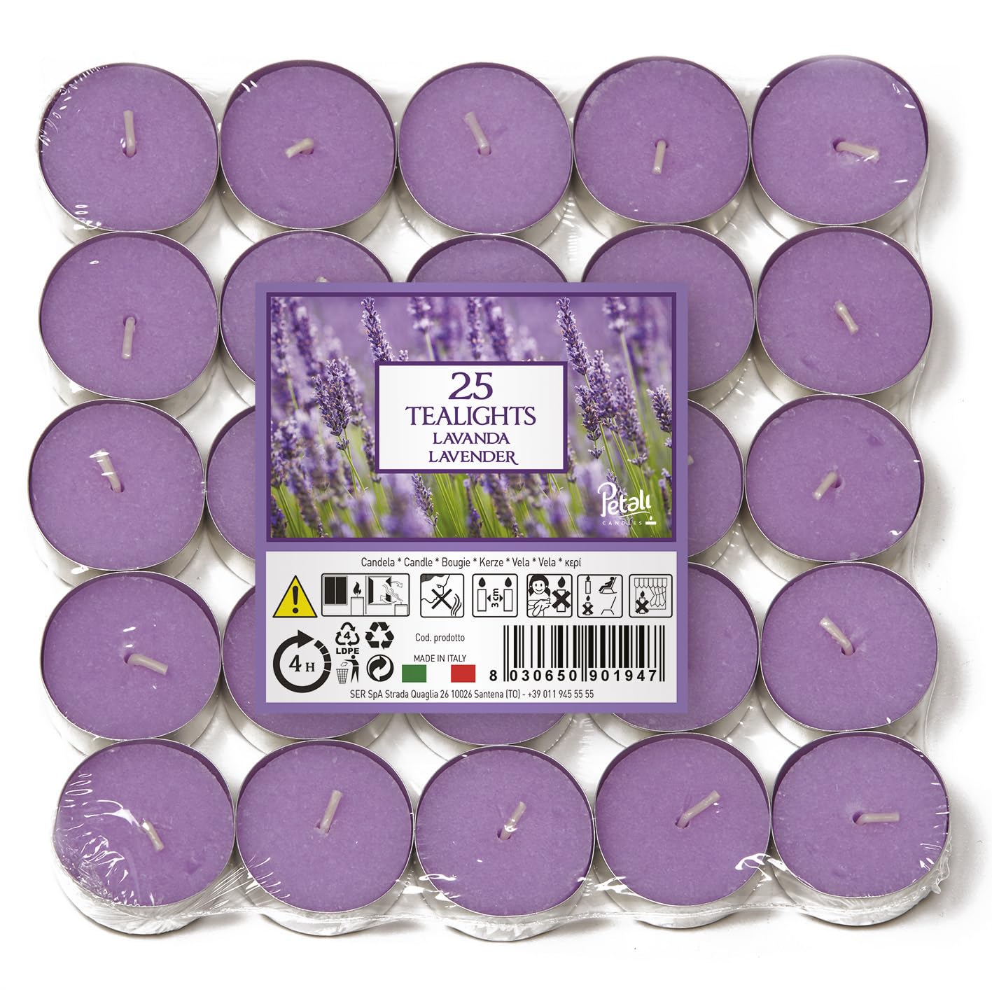 ALADINO 25 TEALIGHTS LAVENDER