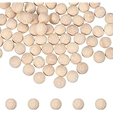 uxcell 100 Pcs Wooden Balls, 0.2 Inch(6mm) Unfinished Natural Split Wood Balls, Wooden Half Sphere for Paint DIY Crafts Art Projects Party Decoration, Wood Color