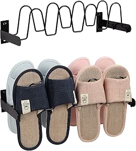 Amazon.com: Wall Mounted Shoe Rack Organizer 8 Pairs Sandals Slippers ...