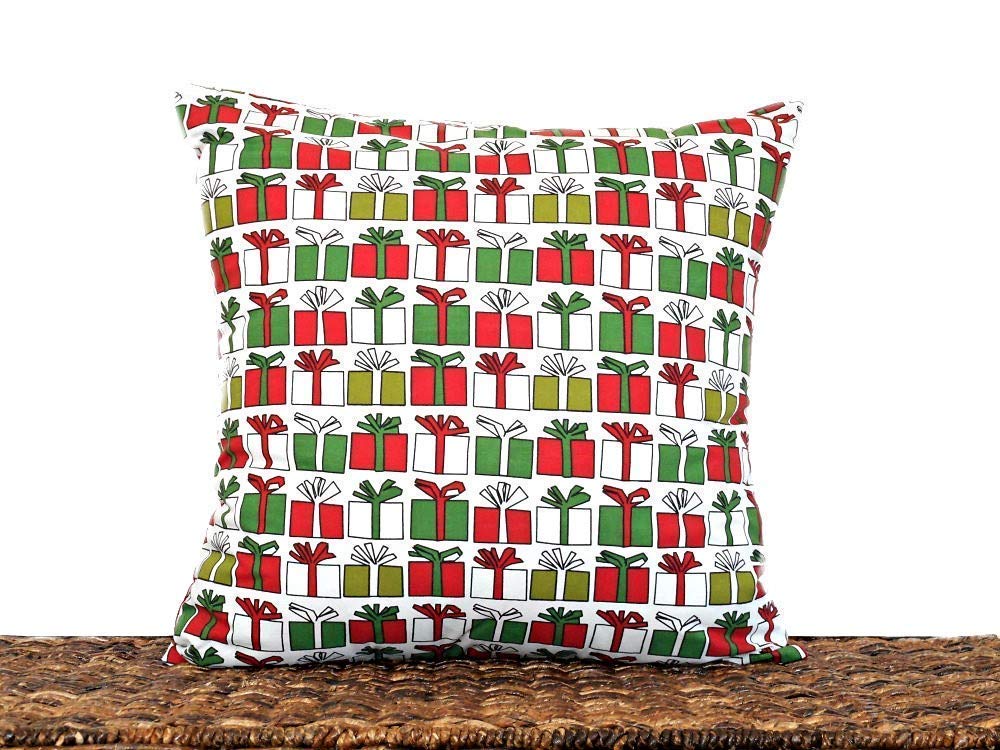 Amazon Com Christmas Presents Throw Pillow Cover Gifts Red Lime
