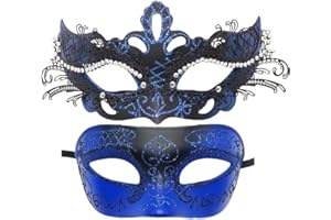 Coolwife Couples Masquerade Masks Metal Venetian Mardi Gras Party Evening Prom Costume Mask
