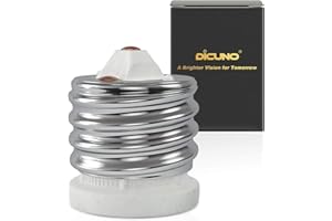 DiCUNO E39 to E26 Socket Converter, Ceramic Mogul E39 to Standard Medium E26 Light Bulb Adapter, Maximum 660W and 200℃ Heat-Resistant, UL-Listed Mogul Base Adapter, Porcelain Socket Reducer, 1-Pack