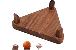 Ball Display Stand, Solid Walnut Football Basketball Rugby Soccer Volleyball Holder Rack for Autographed Memorabilia Trophy D