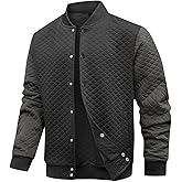 Wizoat Mens Varsity Jacket Lightweight Jacket Causal Waffle Letterman Bomber Jackets