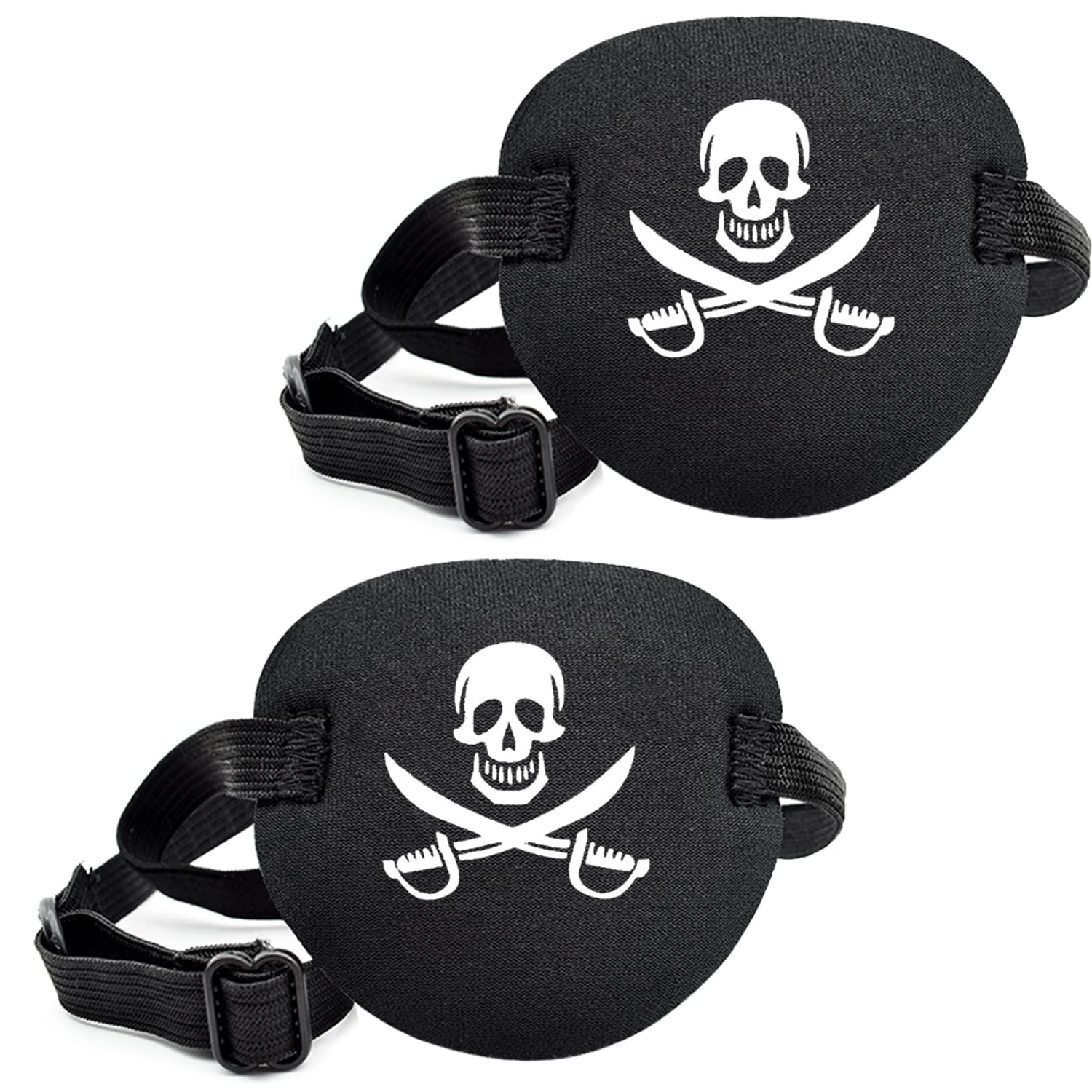 Photo 1 of 2 Pack Pirate Eye Patch, Skull Crossbone Eye Patch, Super Soft Captain Eye Patches Adjustable Medical Eye Patch for Adults and Kids