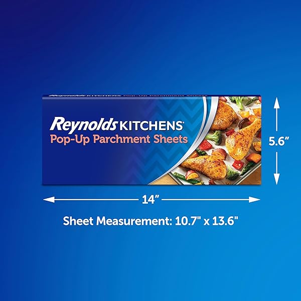 REYNOLDS KITCHENS POP-UP PARCHMENT PAPER SHEETS, 10.7X13.75 INCH, 120 SHEETS