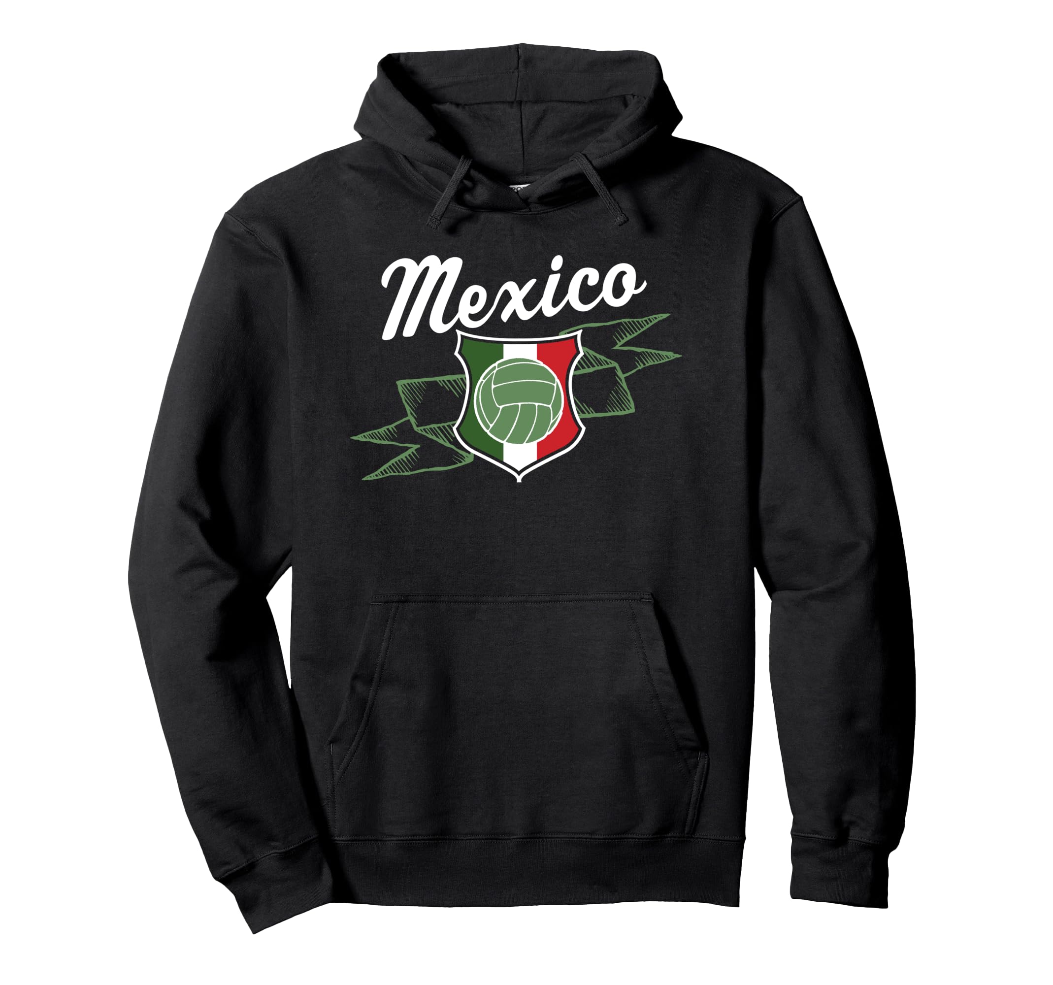 Trendy Mexico Volleyball Team Shield And Pennant Pullover Hoodie