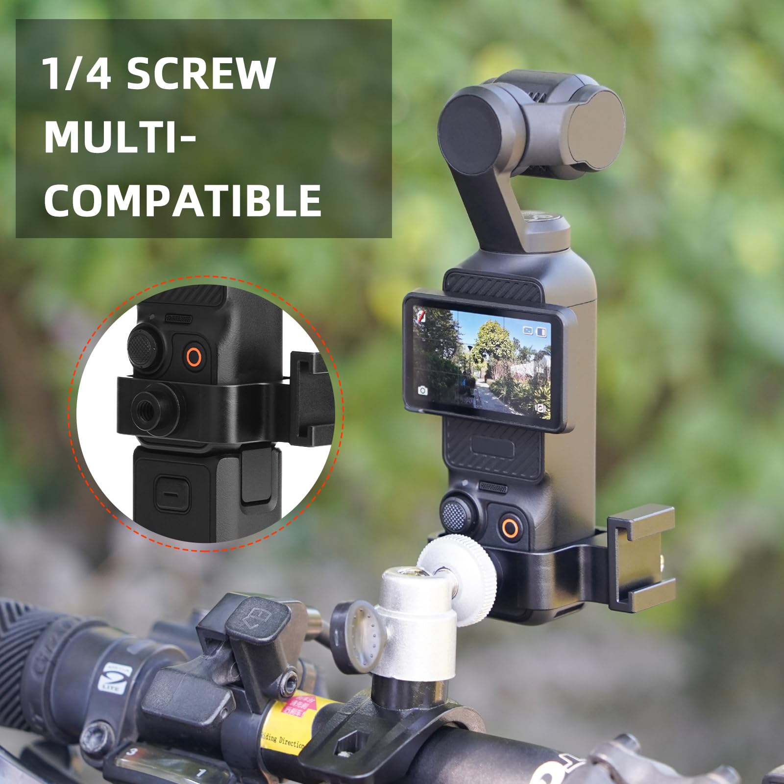 BRDRC Extension Frame Adapter for DJI Osmo Pocket 3, Aluminum Alloy Mount with Cold Shoe Connector, Portable Electronic Device Mount