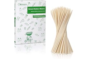 Garsum Natural BBQ Bamboo Skewers, 8" Wooden Skewers For assorted Fruits, Kebabs, Grill, Highly Renewable Natural Resources, Suitable For Kitchen, Party, Food Catering and Crafting (100 PCS)