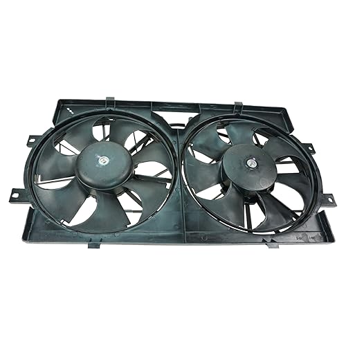 TRQ Radiator Dual Cooling Fan Assembly Compatible with 1995-2000 Chrysler Cirrus Dodge Stratus CH3115112 CH3116117