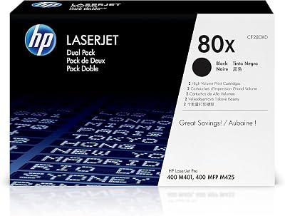 HP 80X CF280XD Black High Yield Toner Cartridges Multipack 2 x 6900 Pages