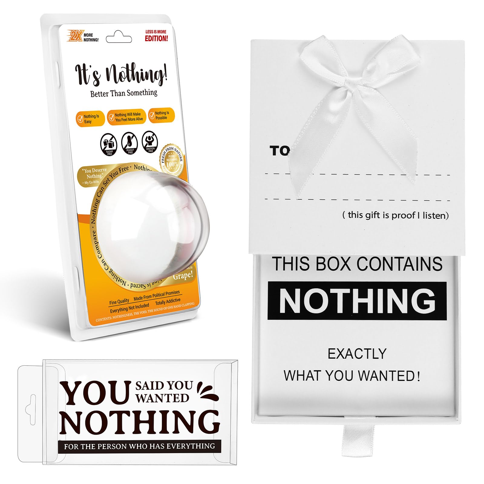 Photo 1 of Watersay 3 Pcs Christmas Prank Gift Box Set Nothing Gift Useless Box Practical Joke Hilarious Gag Gift for Funny Novelty Holiday Xmas Birthday Party Favors Supplies