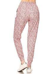 Leggings Depot JGA-S711-L Peach Crepe Print Jogger